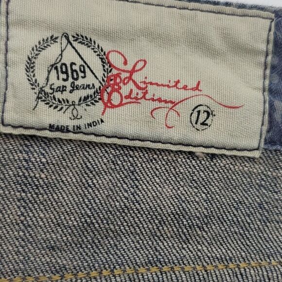 12 GAP JEANS DENIM BUTTON FLY FRONT JEAN SKIRT - Picture 2 of 10